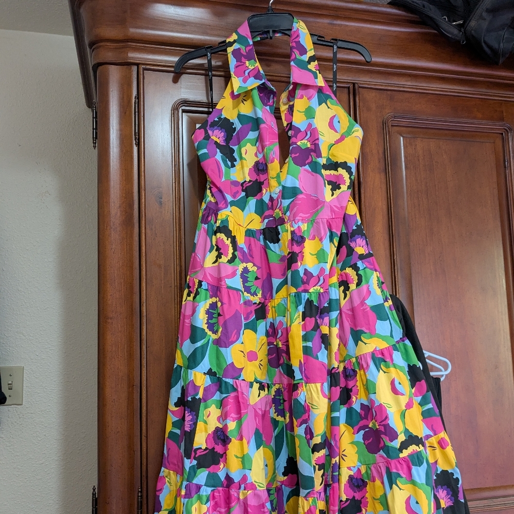 Kate Spade orchid bloom halter dress